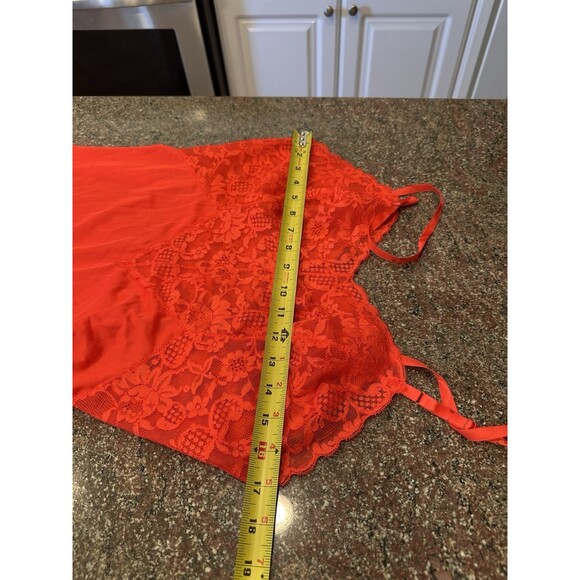 Vintage70’s  Ruby Red Lace Slip Dress  slip \vintage  tag missing - Picture 11 of 13